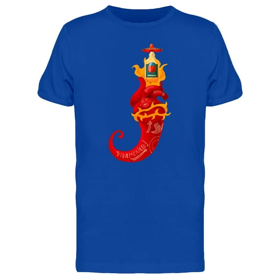 Chili Doodle Tequila Bottle T-Shirt Men -Image by Shutterstock, Male Small