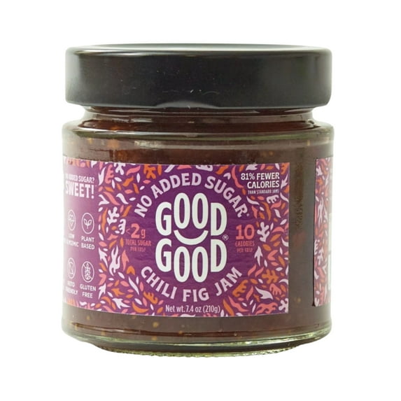 GOOD GOOD Chili Fig Jam, No Added Sugar, Low Calorie, Keto Friendly, 12 oz
