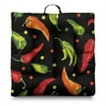thumbnail image 1 of Chili Floor Pillow&nbsp;– 22x22 Inch Square Meditation Cushion, Dutch Velvet, Spicy Red Chili Peppers Print for Yoga & Lounge, Cute Kawaii Vegetable Pattern (Hot & Funny Cartoon Aesthetic), 1 of 6