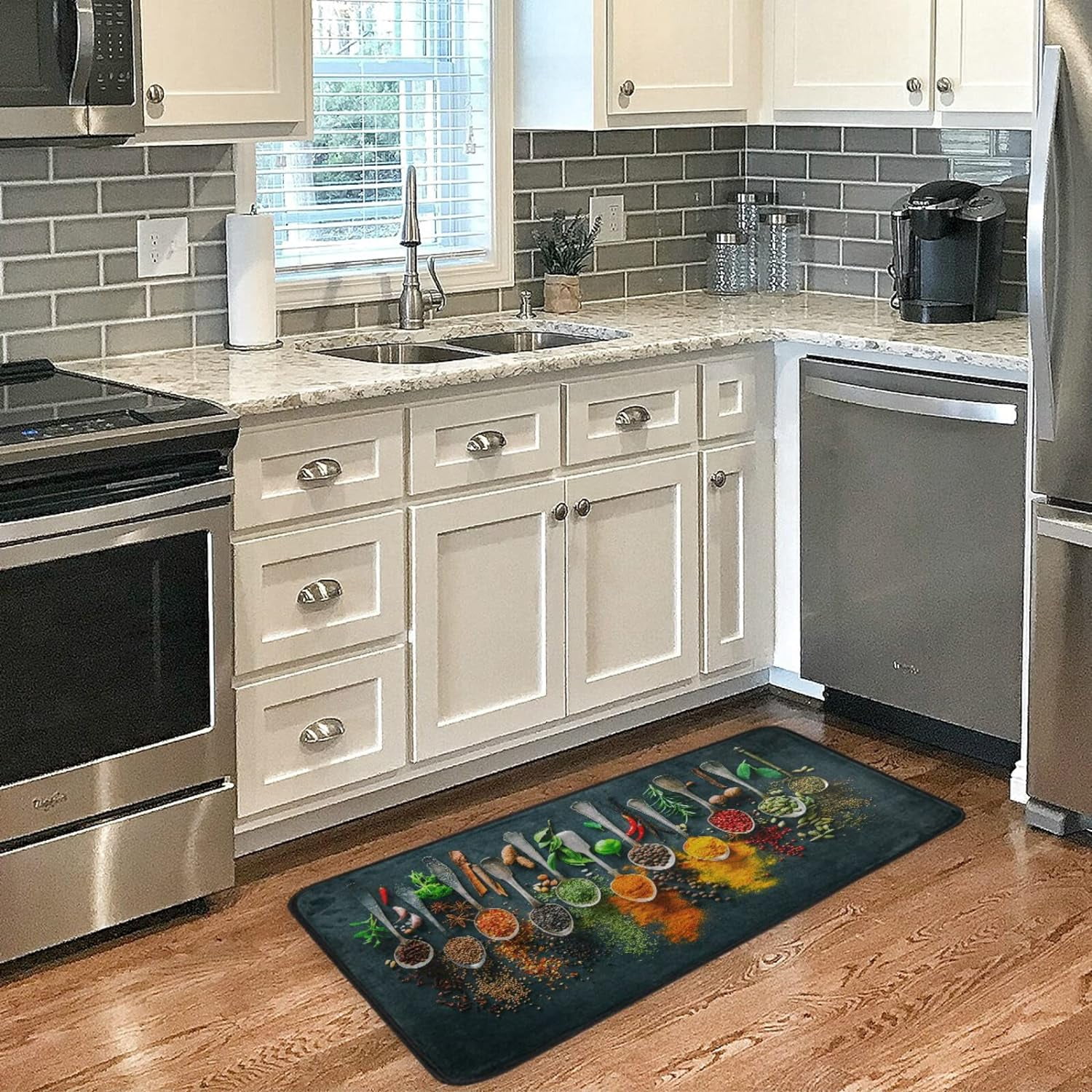 Chili Herbs Spices Kitchen Mats Washable Long Floor Runner Rug NonSlip