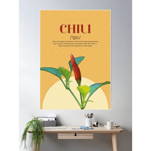 Chili Kitchen Posterart #04 Poster Wall Art, Modern Wall Decor For Living Room Bedroom, 8x12 UNFRAMED