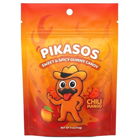 Pikasos Chili Mango Sweet & Spicy Gummy Candy 4oz