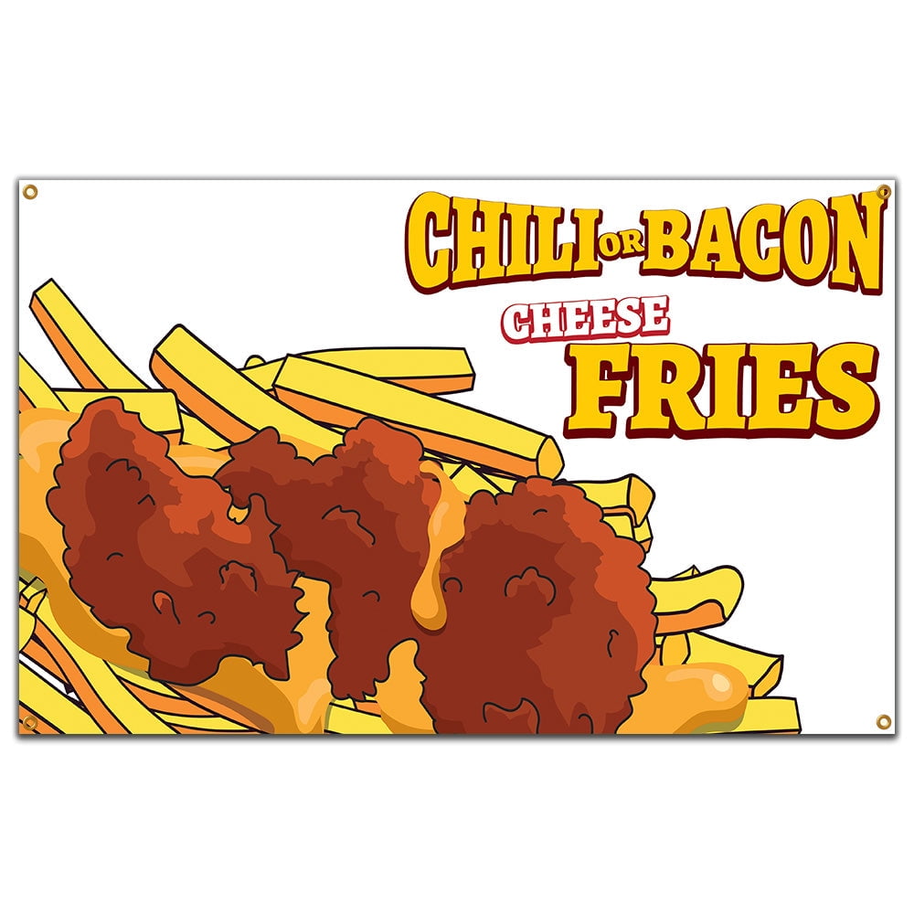 Chili Or Bacon Cheese Fries 72" Banner Concession Stand Food Truck