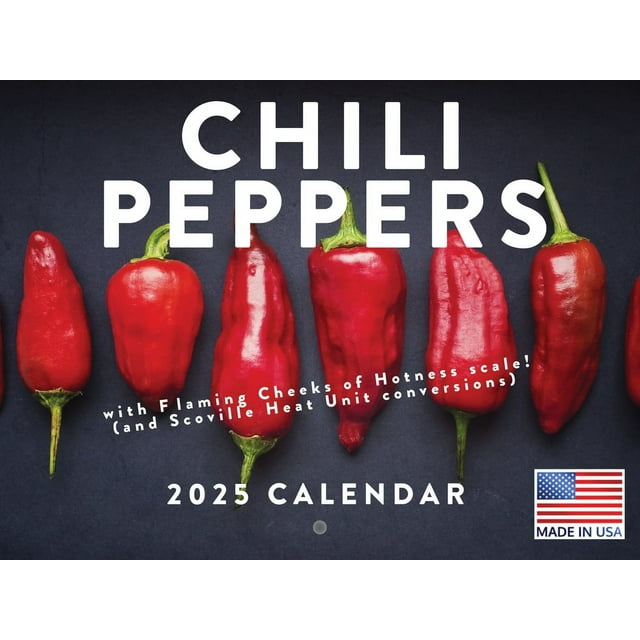 Chili Pepper Calendar 2025 Monthly Wall Calender 12 Month Made In The