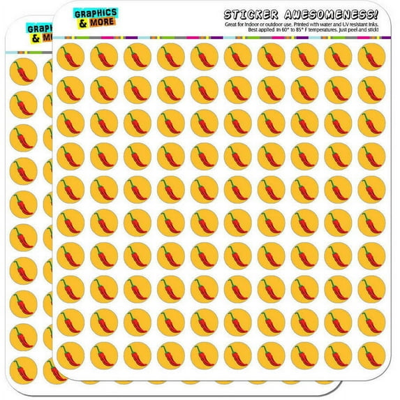 Chili Pepper Fun Southwest Fiesta Mexican 200 1/2" (0.5") Planner Calendar Scrapbooking Crafting Stickers