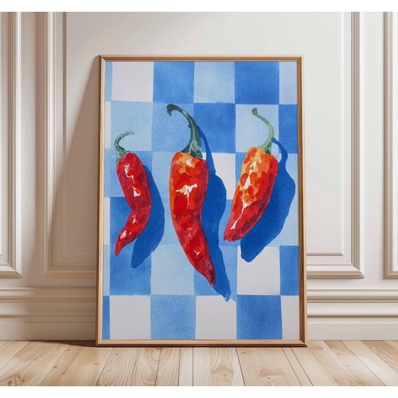 Chili Pepper Poster, Unframed Paper Poster 8x10in