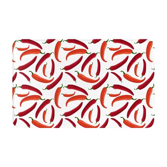 Chili Pepper Print red Front Door Mat, Indoor Mats for Bedroom Bathroom Kitchen, Floor Mat Non-Slip, Soft Carpet Floor Cover Machine Washable Entryway Mat - 20x31.5in