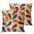 thumbnail image 1 of Chili Pepper Throw Pillow Cover for Man Woman,Mexican Food Vegetables Pillow Cover Retro Colourful Pepper Cushion Cover,Chili Oil Painting Decorative Pillow Cover, 1 of 7