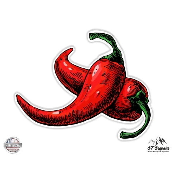 Chili Peppers - 3" Vinyl Sticker - For Car Laptop I-Pad Phone Helmet Hard Hat - Waterproof Decal