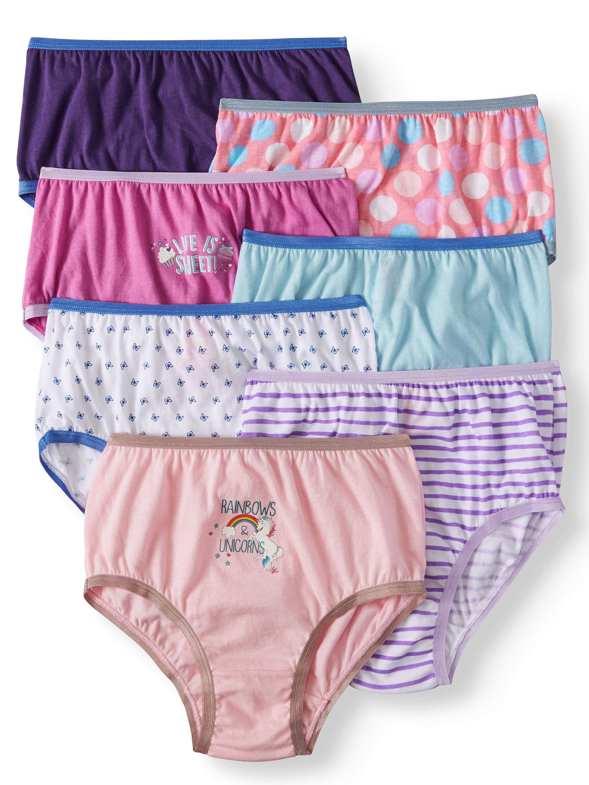 Chili Peppers Assorted Girls' Cotton Underwear, 7 Pack Panties (Little