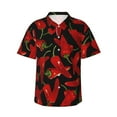 thumbnail image 1 of Chili Peppers Chili Hawaiian Shirts For Men, Summer Short-Sleeve Relaxed-Fit Button-Down Shirts Medium, 1 of 9