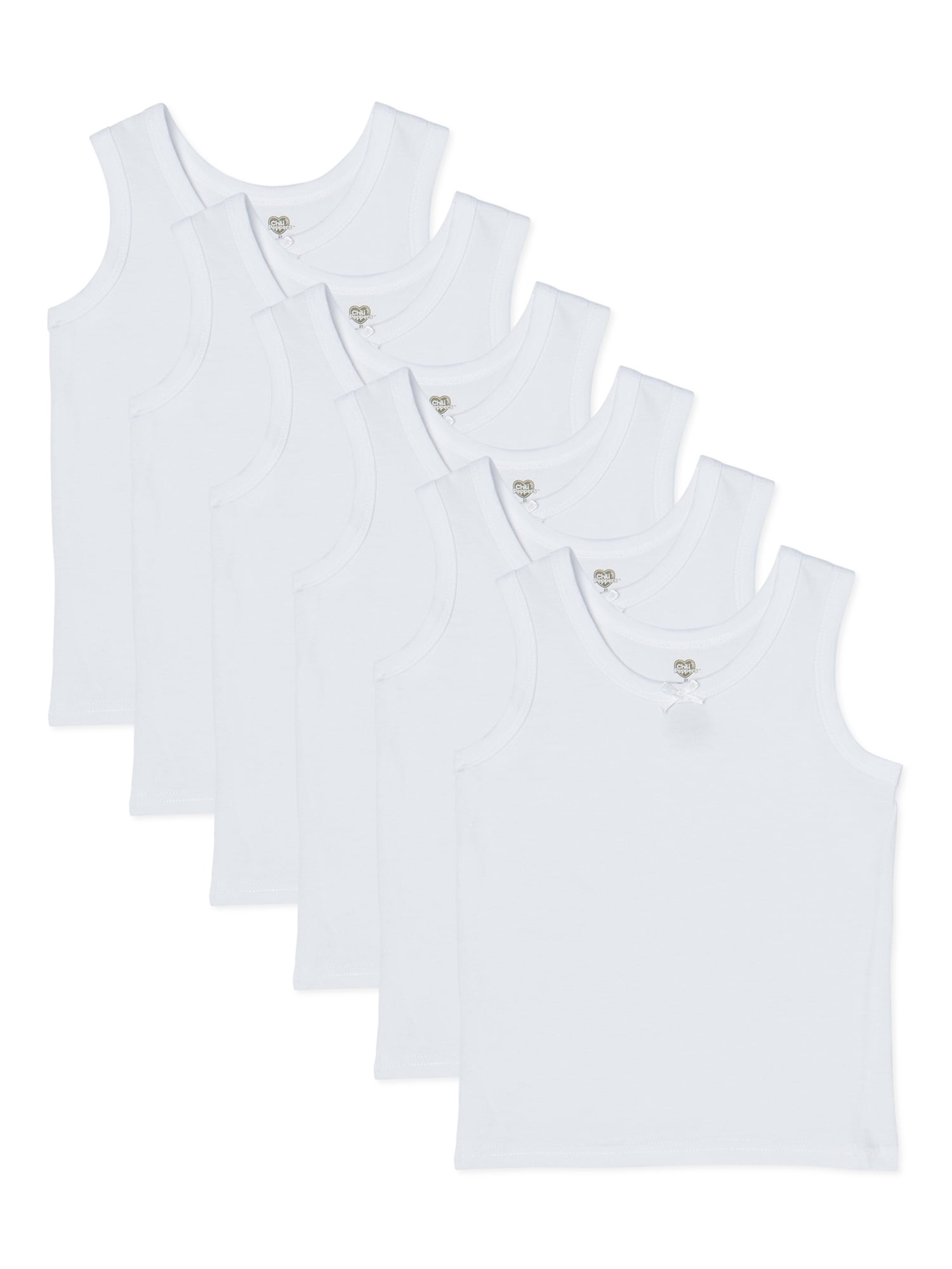 Chili Peppers Girls Tank Tops, Kids Camisoles Undershirts Set, 6-Pack