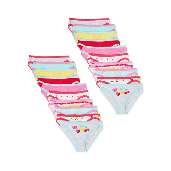 Chili Peppers Girls Underwear, Cotton Kids Bikini Underwear, 20-Pack