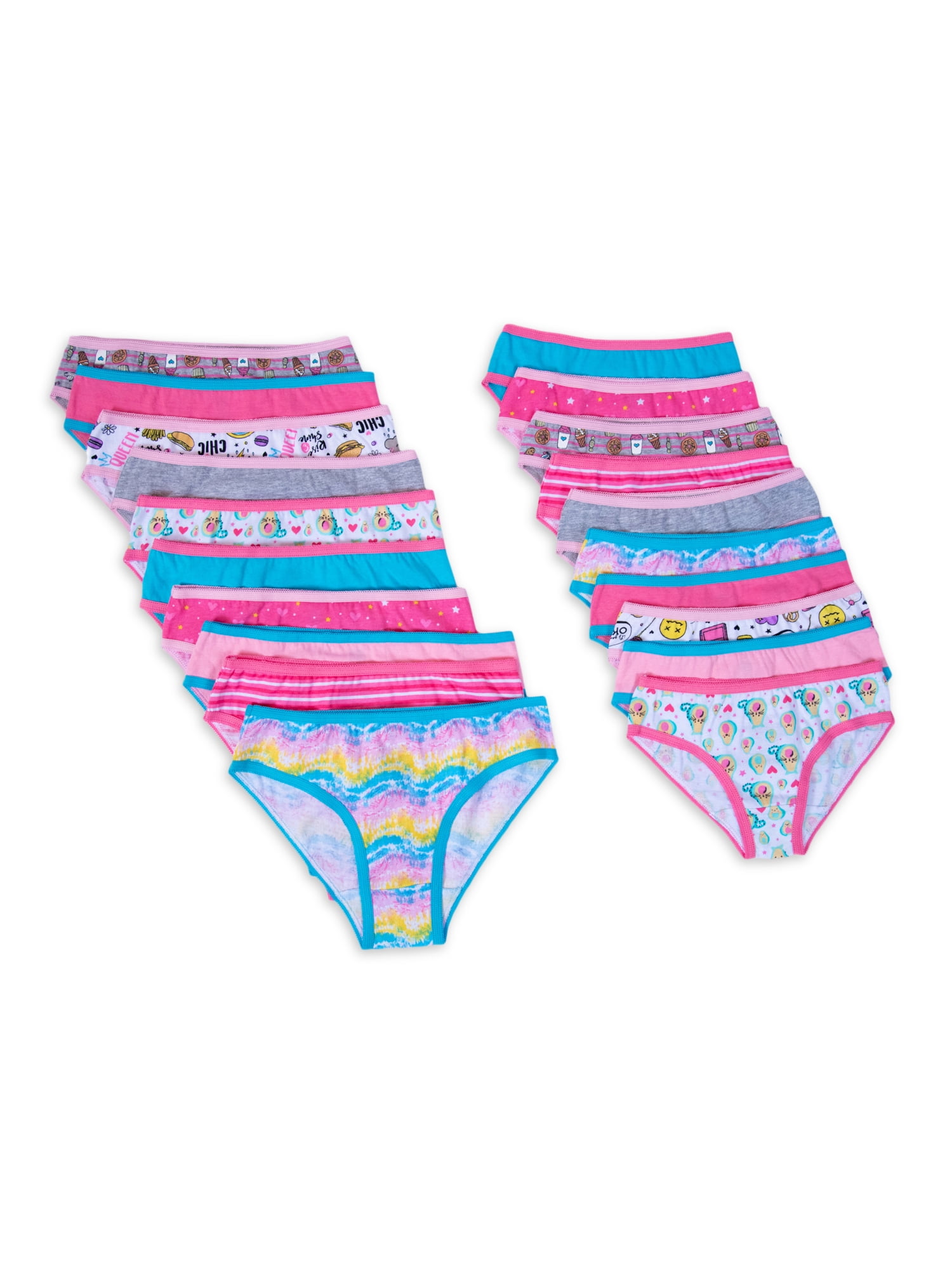 Chili Peppers Girls Underwear, Cotton Kids Bikini Underwear, 20-Pack