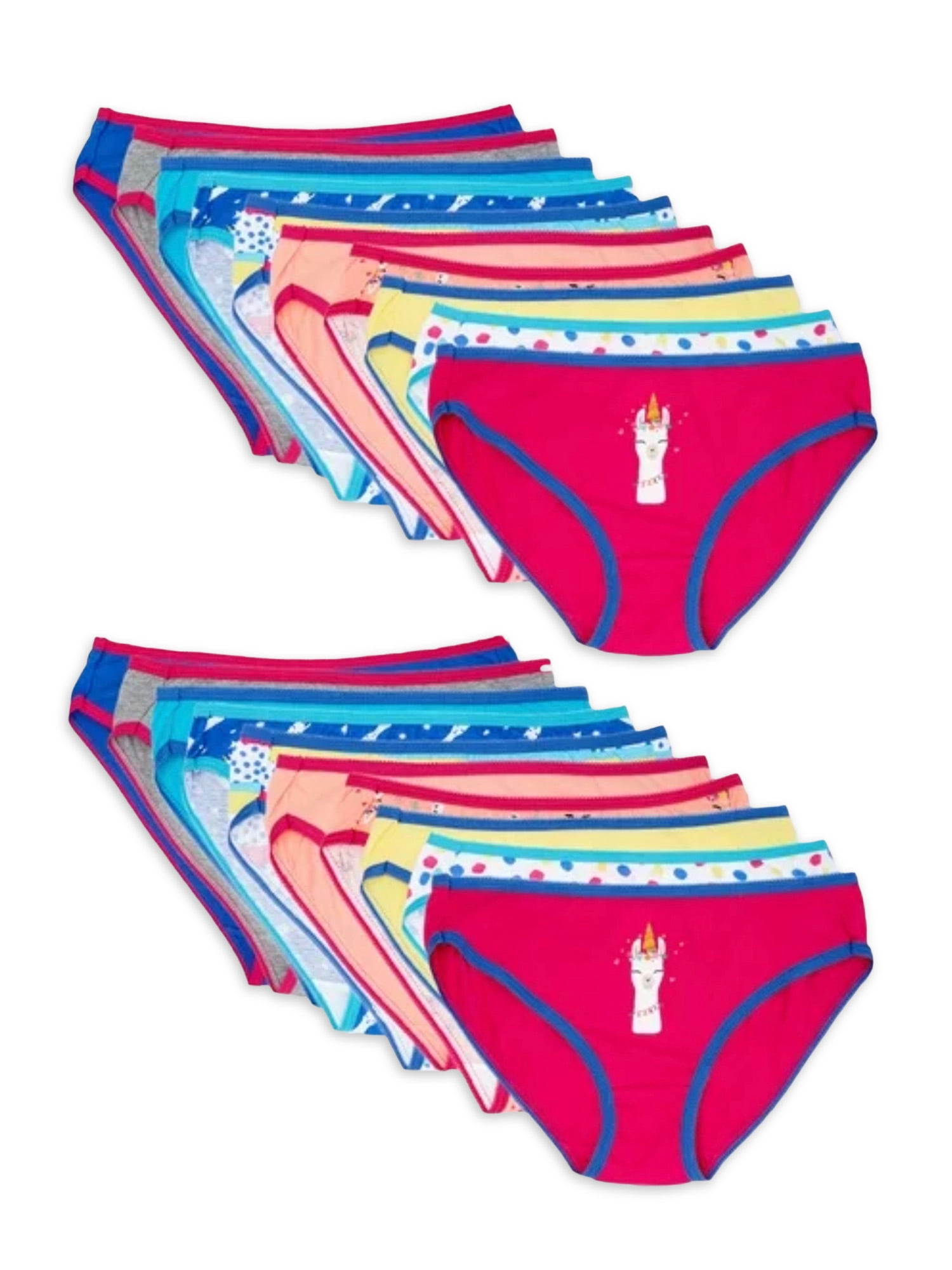 Chili Peppers Multicolor Bikini Underwear for Girls Cute Panties, 20-Pack,  Sizes 4-14