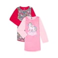 thumbnail image 1 of Chili Peppers Toddler Girls Long Sleeve Dorm Shirts, 2-Pack, Sizes 2T-4T, 1 of 3