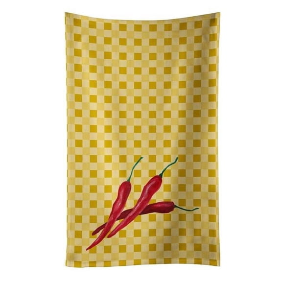 Chili Peppers on Basketweave Kitchen Towel