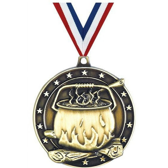 Chili Pot Medals, 2" Gold Diecast Chili Pot Medal Award 10 Pack