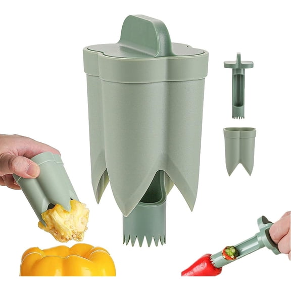 Chili Remover Tool Green Pepper Remover Stainless Steel Core Stripper for Easy Deseeding and Coring Effortless Kitchen Prep for Home Cooks and Meal Prep Topliu