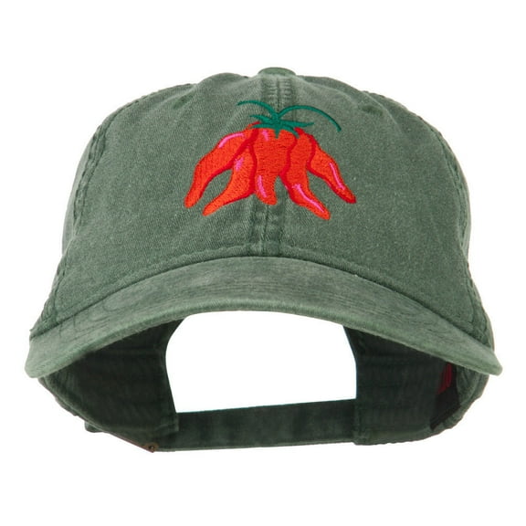 Chili Ristra Embroidered Washed Cap - Dark Green OSFM