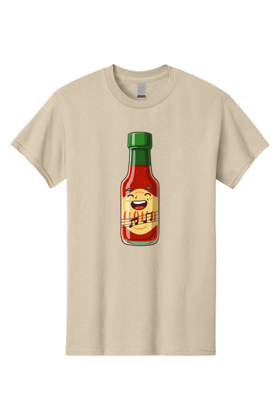 Chili-Sauce-Bottle Mens Graphic Tee, 100% Cotton, Casual Summer Wear BAA292