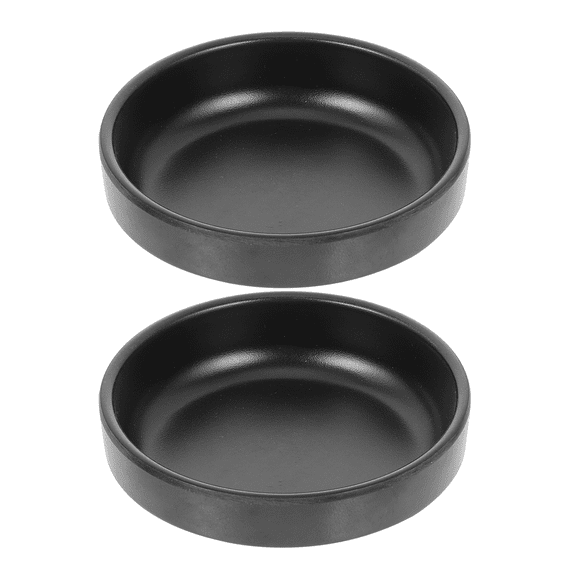 Raindrops Black Dinner Seasoning Dishes for Kitchen Use Smooth Edges Safe and Healthy 2 Pieces