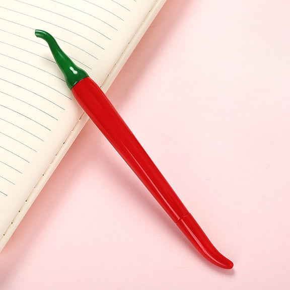Chili Shaped Ballpoint Pen Plastic Creative Student Stationery Office Writing Pen 5ml, Red