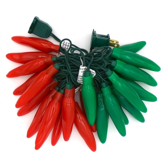 Chili pepper string lights - LED 50 lights - Christmas Style - green, red - made in AMERICA - Free Ship