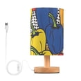 thumbnail image 1 of Chilies Table Lamp USB Bedside Desk Nightstand Lamp Printed Gifts Small Lamp Wood Base for Bedroom Living Room Kids Room College Dorm, 1 of 7
