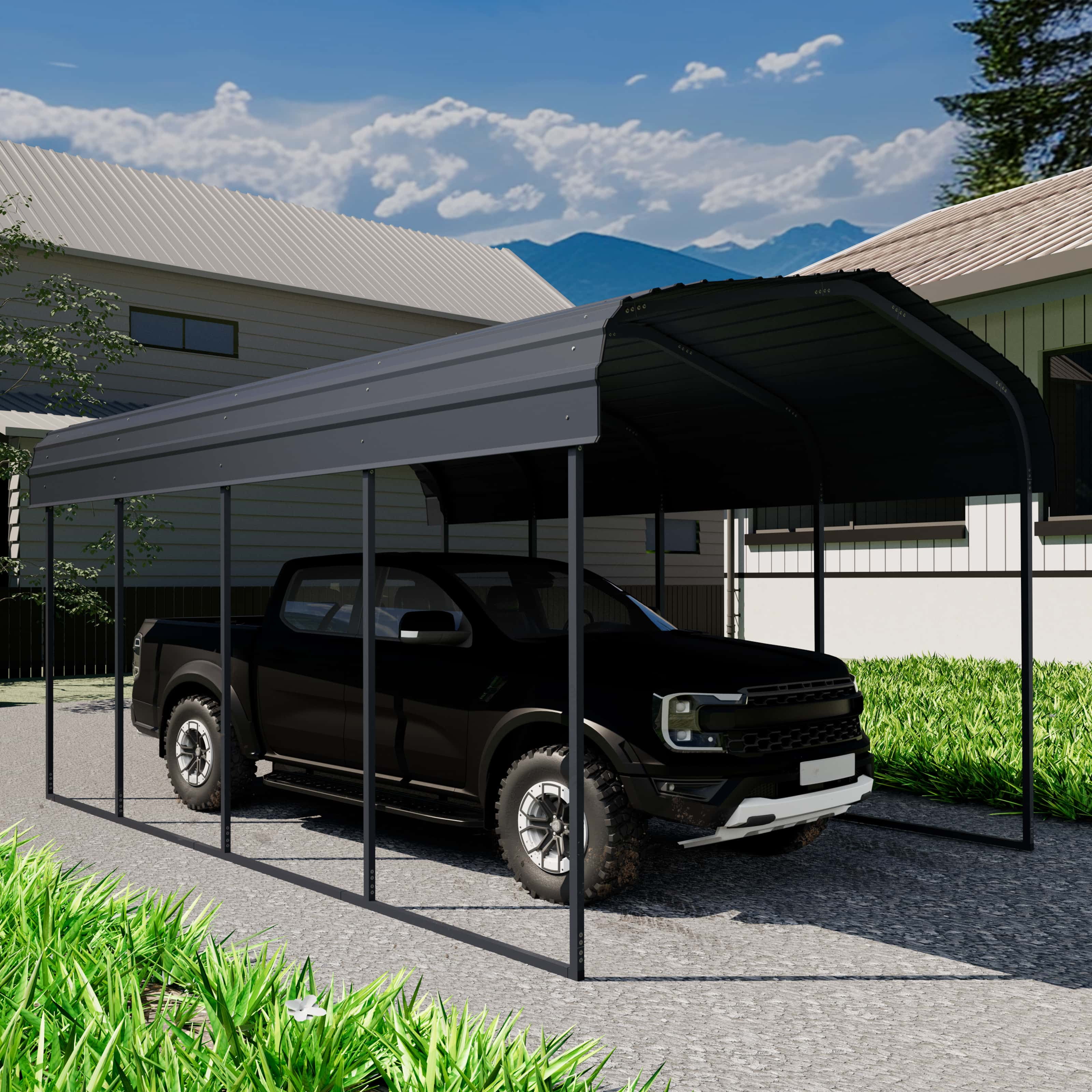 Chilihom Car Port Metal Carport 12 ×20 FT Heavy Duty Carport Kit, Metal