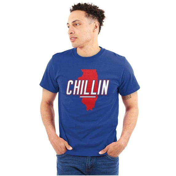 Chilin in Illinois Funny State Shape Plus Size Crewneck Graphic Tee Shirt Brisco Brands 2X