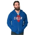 thumbnail image 1 of Chilin in Illinois Funny State Shape Unisex Fleece Graphic Zip Up Hoodie Brisco Brands 2X, 1 of 5