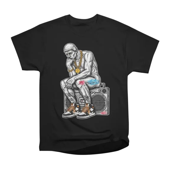 Chill Astronaut Sitting CrossLegged Looking at Smartphone T-Shirt Tee Gift For Him Merch F