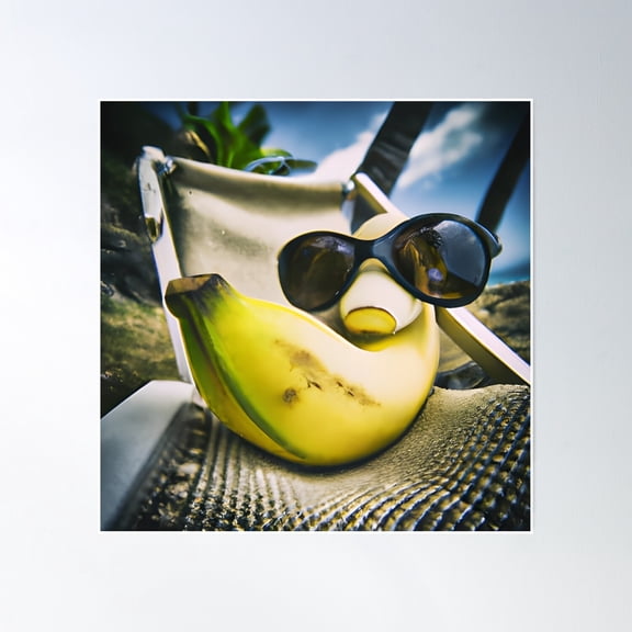 Chill Banana Beach Vibes Poster Wall Art, Modern Wall Decor, 12x18 UNFRAMED