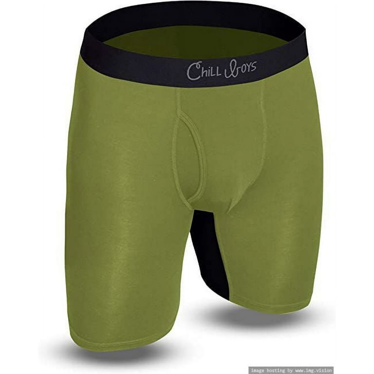 Bottoms Cotton Bamboo Mens Boxer Brief Underwear ARMY GREEN COLOR PACK with  Small Pocket (Pack of