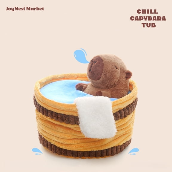 Chill Capybara Tub Plush, Bath Tub Capybara Stuffed Animal with Soft Plush Fabric, Cozy Decorative Plush, Relaxing Companion Gift