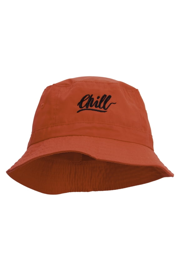 Chill Embroidered Bucket Hat - Red OSFM