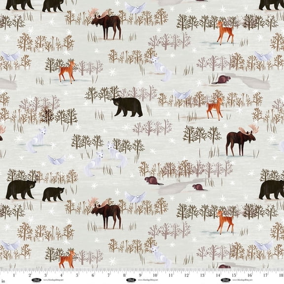 Chill Factor Wildlife Ice Flannel Fabric (1 yard)