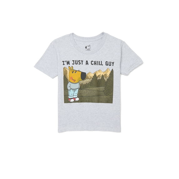 Chill Guy Boys' Graphic Tee with Short Sleeves, Sizes 4-18