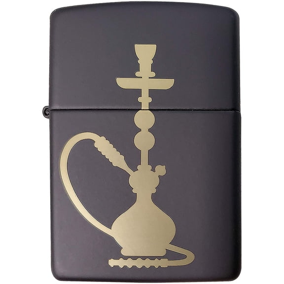 Chill Hookah Silhouette - Engraved Black Matte Zippo Lighter