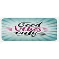 thumbnail image 1 of Chill Kitchen Mat, Retro Radial Composition Abstract Sunburst Hand Lettering Typography, Plush Decorative Kitchen Mat with Non Slip Backing, 47" X 19", Teal Black Magenta, by Ambesonne, 1 of 1