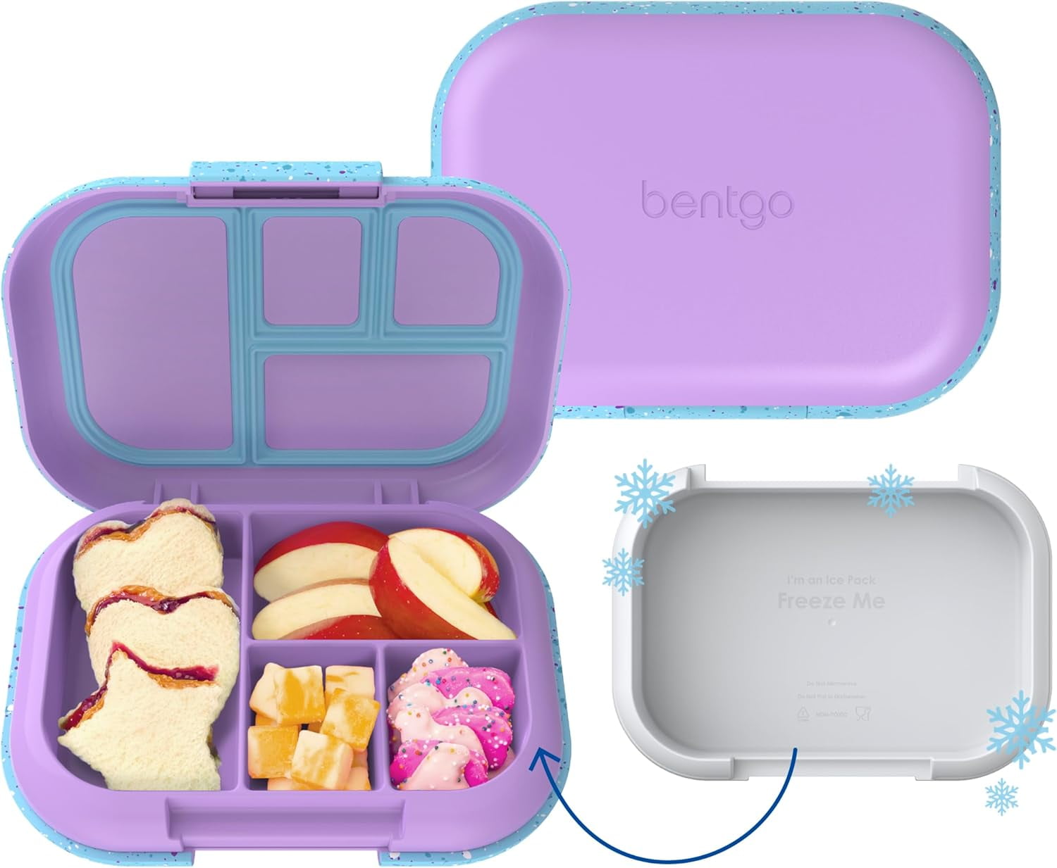 Chill Leak-Proof Lunch Box - 4-Compartment Bento Box with Built-In Ice ...