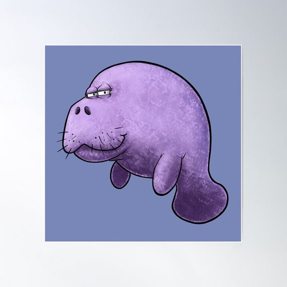 Chill Manatee Poster Wall Art, Modern Wall Decor For Living Room Bedroom, 30x30 UNFRAMED