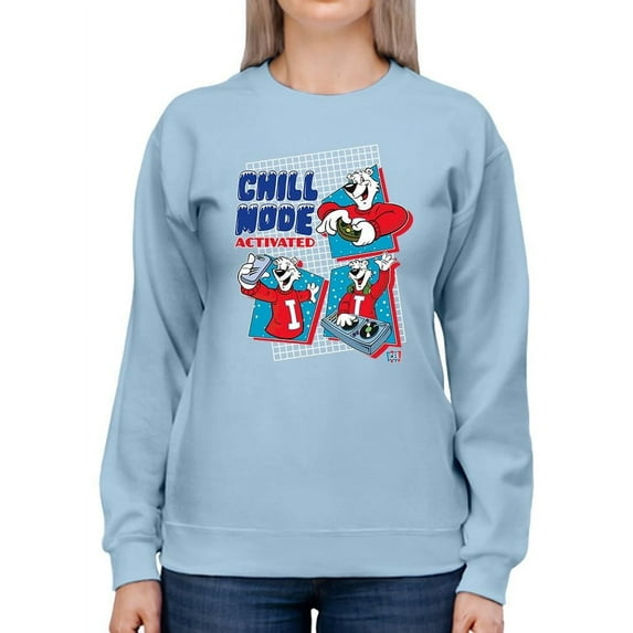 Chill Mode Activated - Fun ICEE Polar-Bear Graphic Sweatshirt Women's
