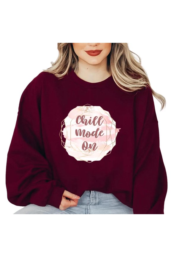 Chill Mode On Funny Slogan Relax Lazy Weekend Vibe Take It Easy Calm Sweatshirt, for men & women, up to size 5XL