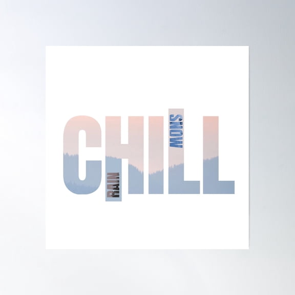 Chill Mode – Rain & Snow Vibes Design Poster Wall Art, Modern Wall Decor, 16x16 UNFRAMED
