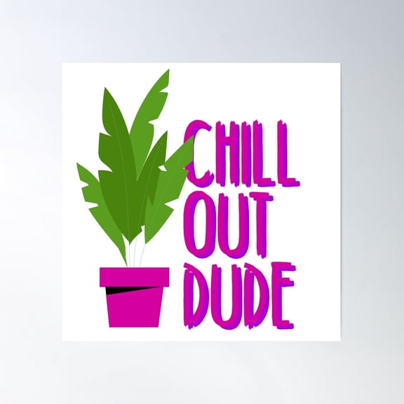 Chill Out Dude Poster Wall Art, Modern Wall Decor For Living Room Bedroom, 30x30 UNFRAMED
