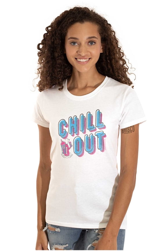 Chill Out Vintage 80s Icee Logo Women's T Shirt Ladies Tee Brisco Brands S