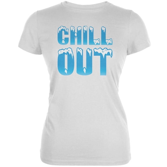 Chill Out White Juniors Soft T-Shirt - Small