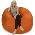 thumbnail image 1 of Chill Sack Bean Bag Chair Lounger, Microsuede Cover, Kids, Adults, 5 ft, Orange, 1 of 5